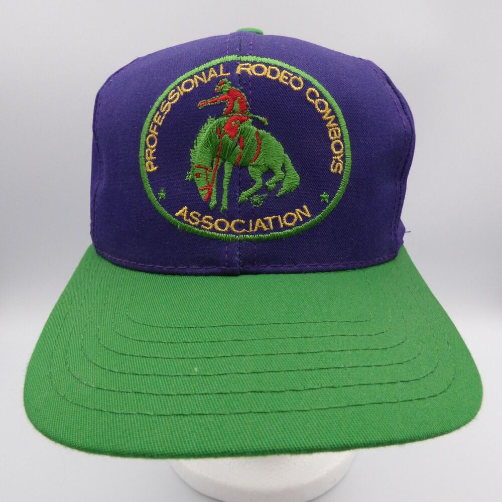 Vintage Professional Rodeo Cowboys Association Adult Snapback Cap Hat Purple